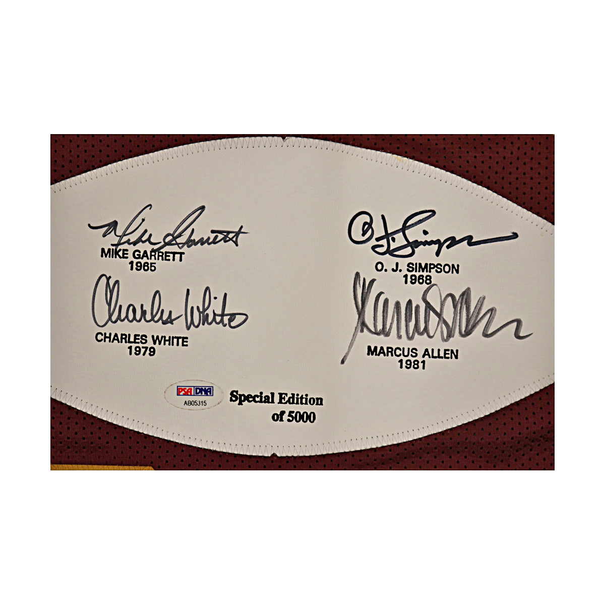Simpson Allen White Garrett USC Trojans Autographed "Heisman" Jersey PSA Holo - 2 product image 3, provided for visual