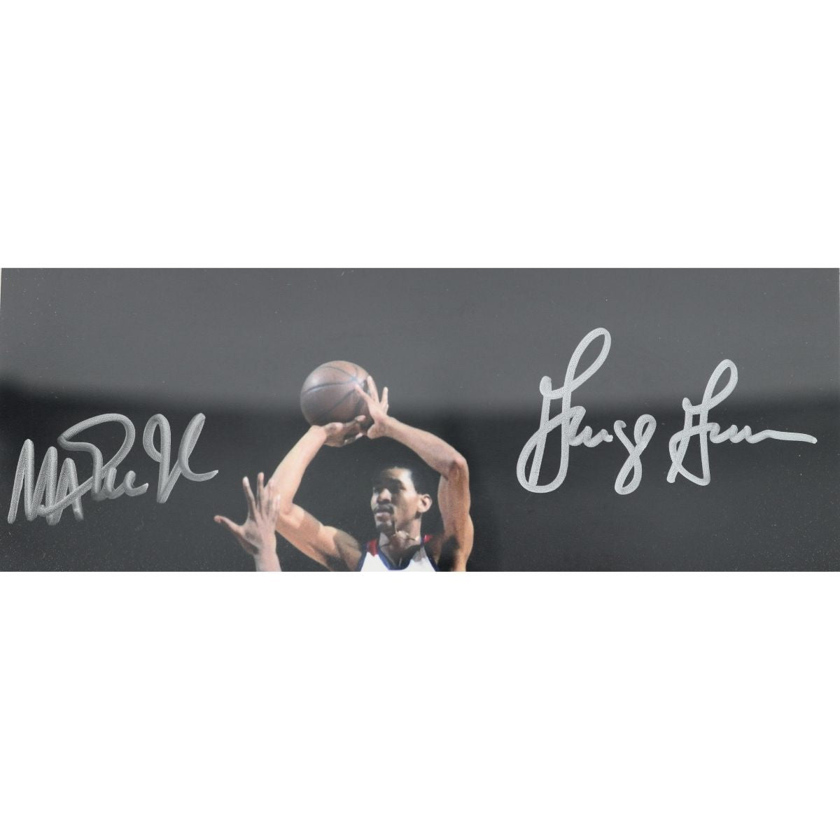 George Gervin Magic Johnson Dual Signed Framed All-Star Game Photo Beckett Holo product image 2, provided for visual