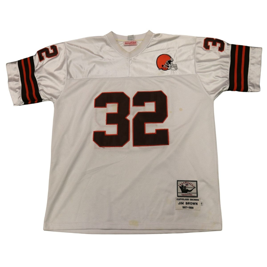 Jim Brown Cleveland Browns White Jersey Size 56 product image 1, provided for visual reference and product detail review