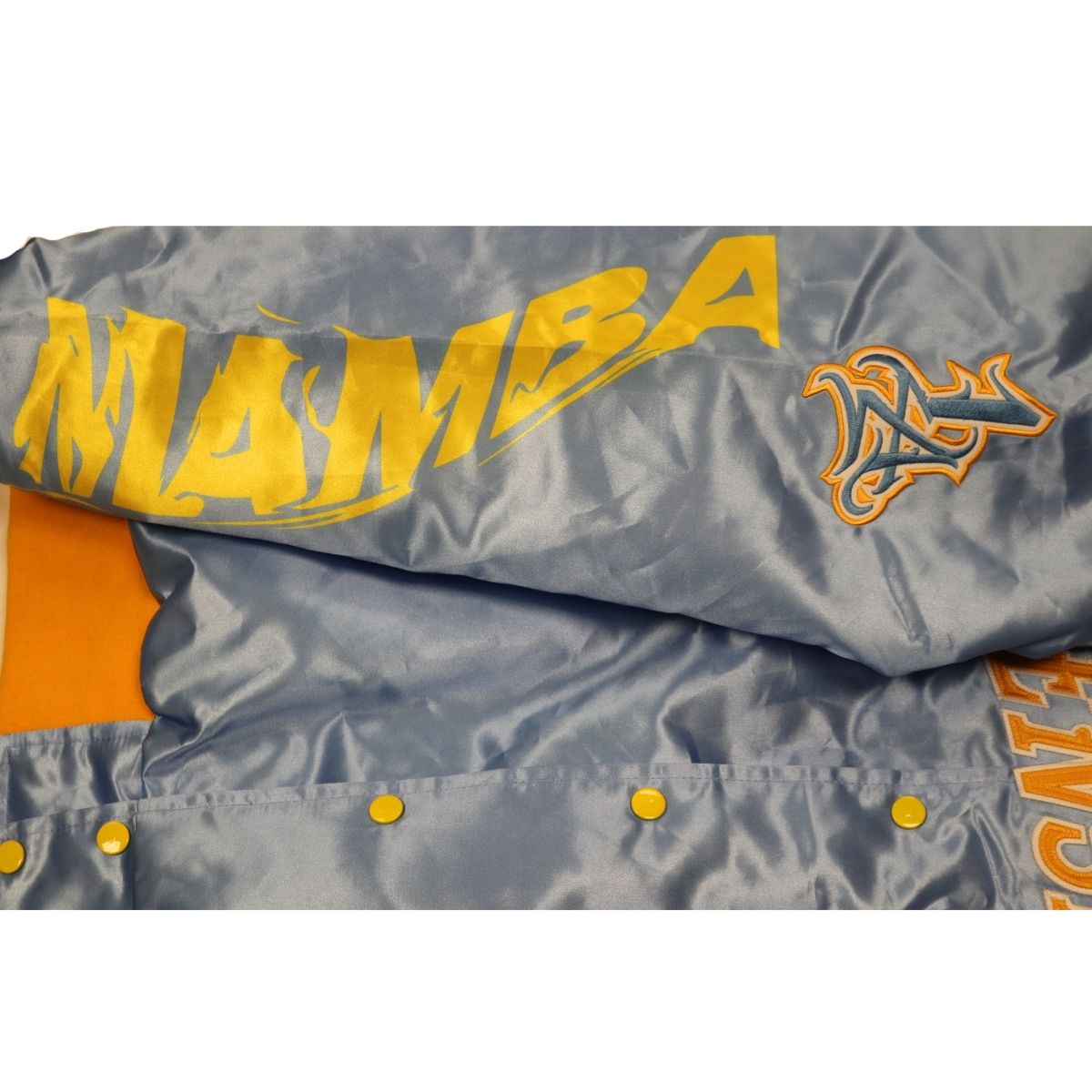 Kobe Bryant Los Angeles Lakers Headgear Classics Blue Satin Jacket Size 3XL product image 5, provided for visual reference