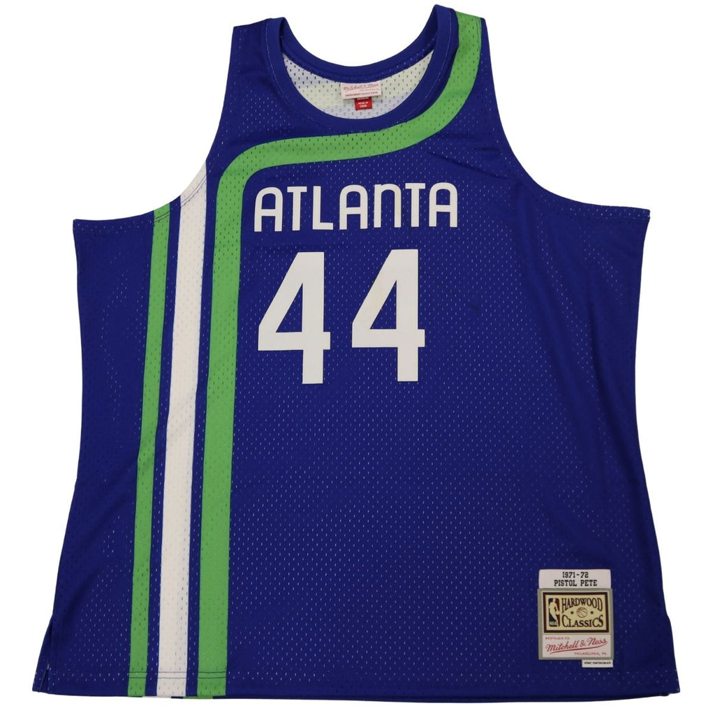Pistol Pete Maravich Atlanta Hawks 1971-72 Blue Jersey Size 2XL product image 1, provided for visual reference and product