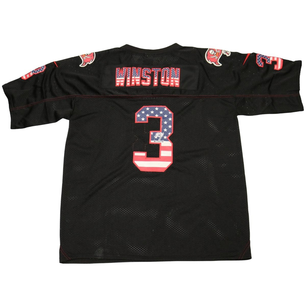 Jameis Winston Tampa Bay Buccaneers Black American Flag Jersey Size 40 product image 2, provided for visual reference and