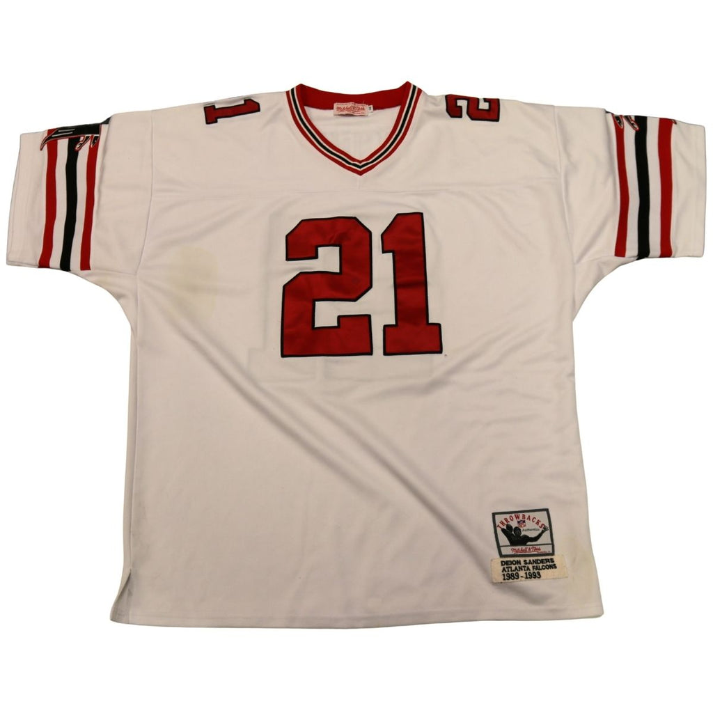 Deion Sanders Atlanta Falcons White Jersey Size 56 product image 1, provided for visual reference and product detail review