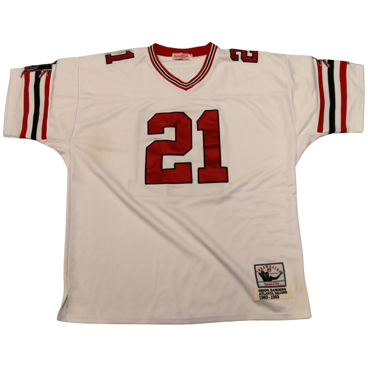 Deion Sanders Atlanta Falcons White Jersey Size 56 product image 1, provided for visual reference and product detail review