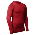 Champro Youth Lightning Long Sleeve Compression Shirt-Scarlet product image 1, provided for visual reference and product