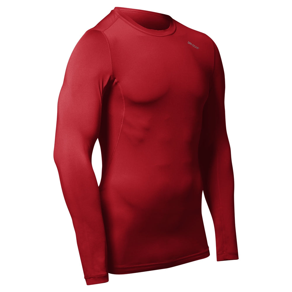 Champro Youth Lightning Long Sleeve Compression Shirt-Scarlet product image 1, provided for visual reference and product