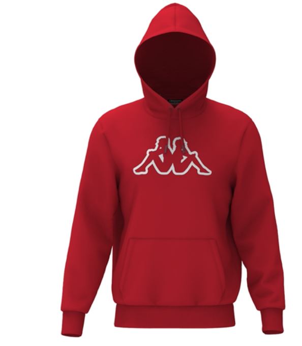 Kappa Logo Zavrok Hoodie-Red Coral product image 1, provided for visual reference and product detail review