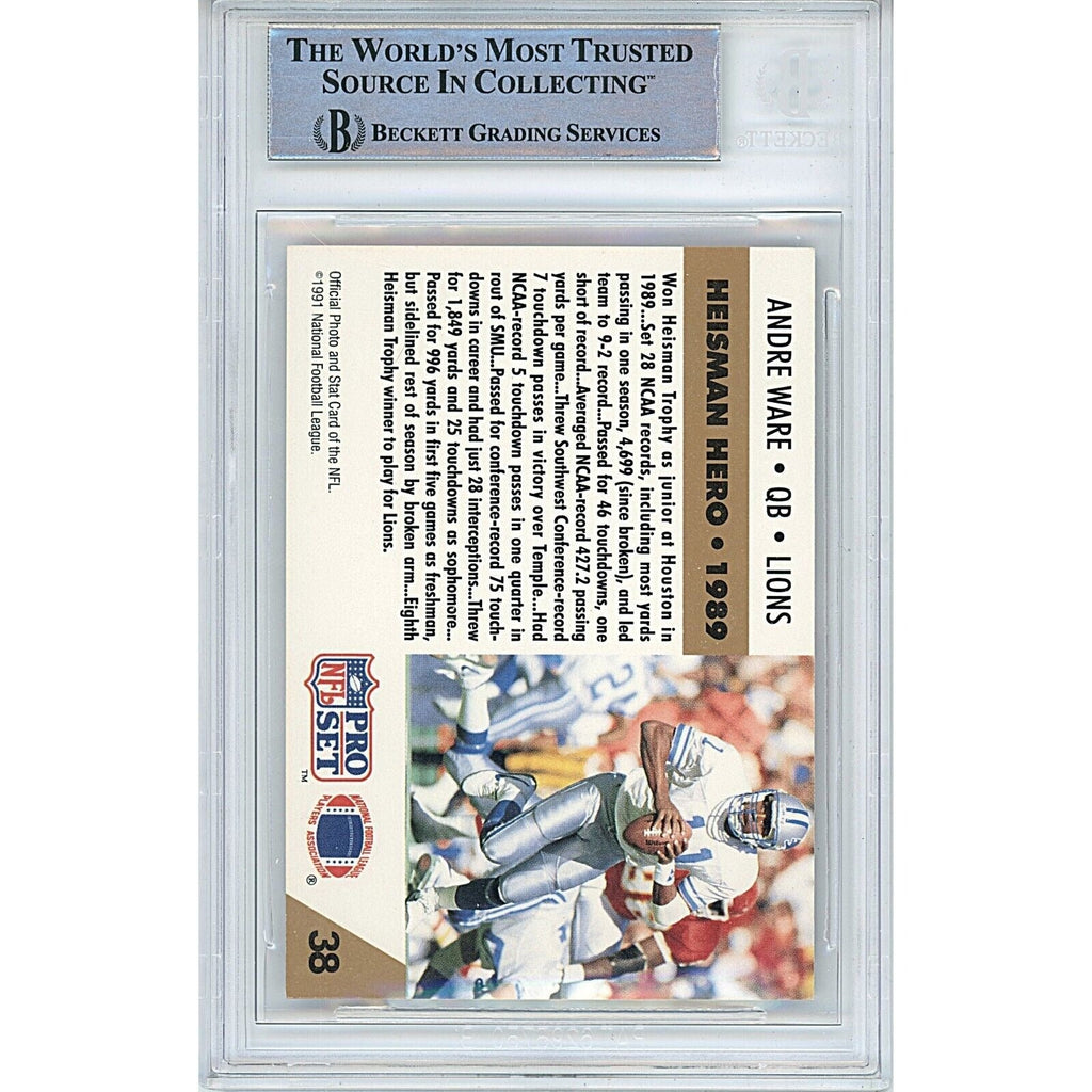 Andre Ware Houston Cougars Signed 1991 Pro Set Heisman Card BAS Auth Auto Slab UH product image 3, provided for visual