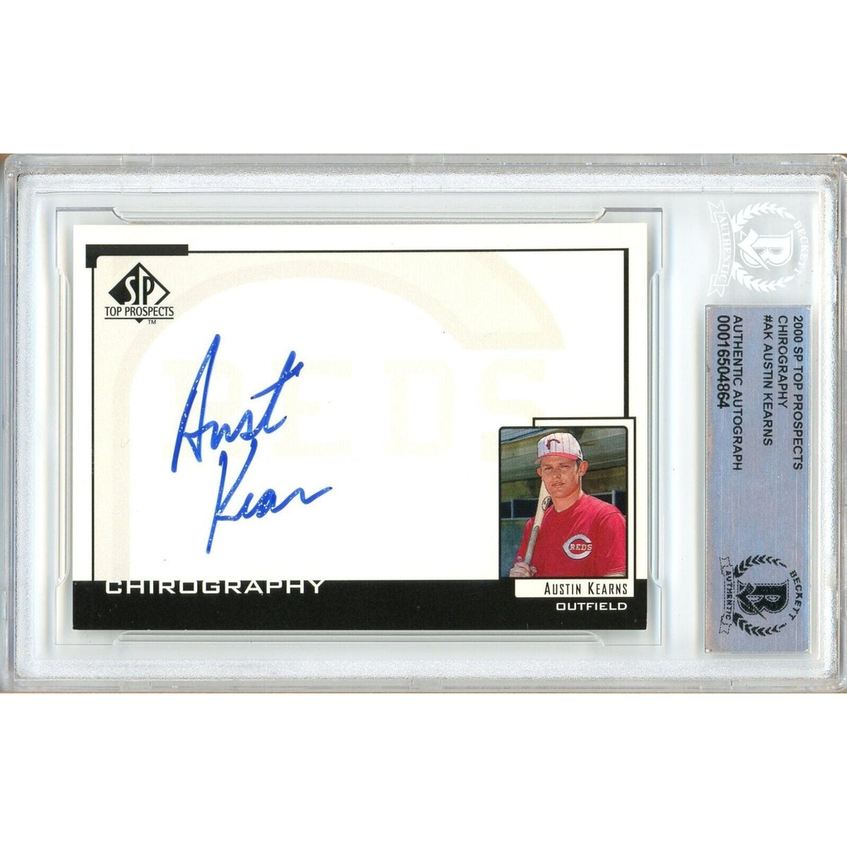 Austin Kearns Cincinnati Reds Signed 2000 SP Chirography Card Beckett Authentic Auto Slab product image 1, provided for