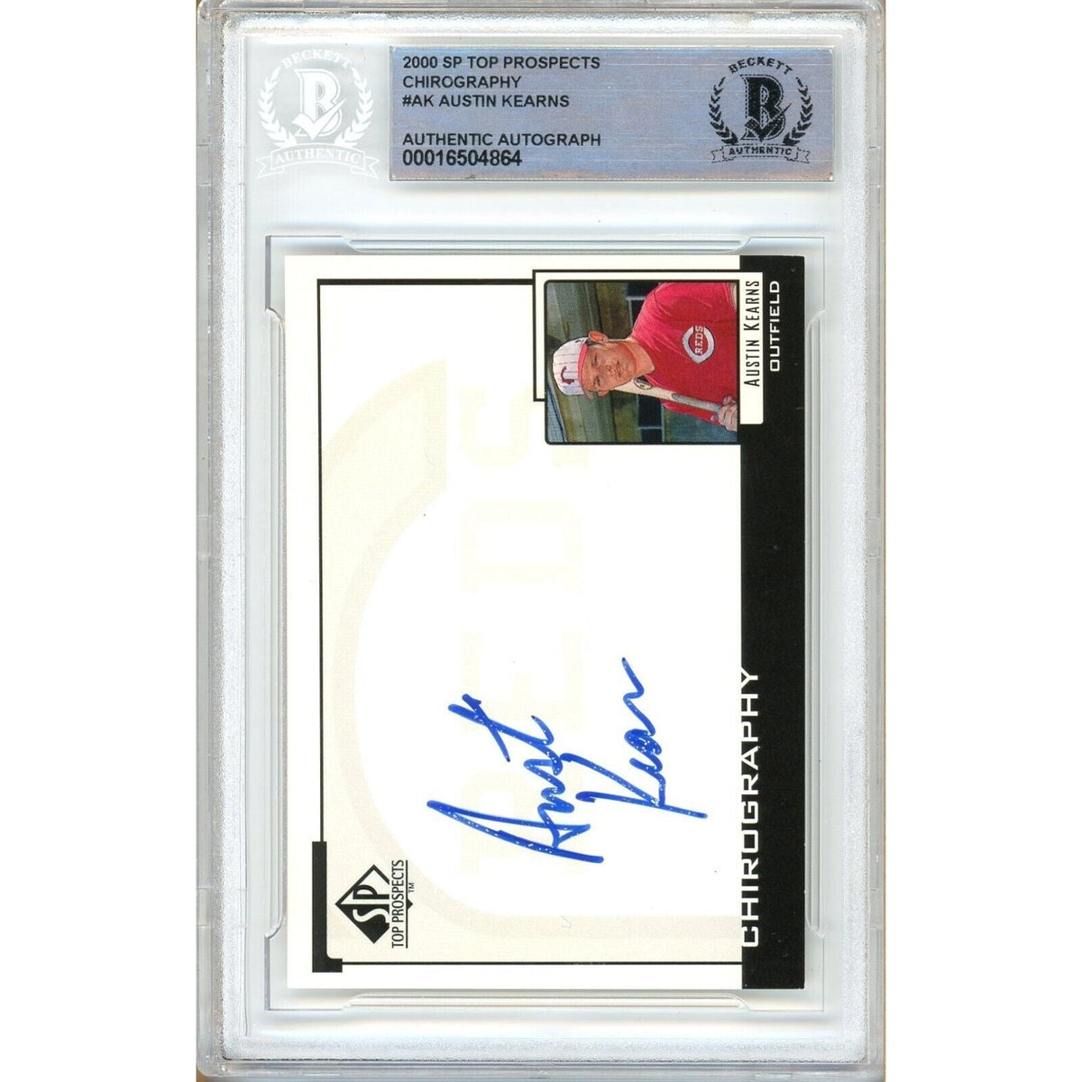 Austin Kearns Cincinnati Reds Signed 2000 SP Chirography Card Beckett Authentic Auto Slab product image 2, provided for