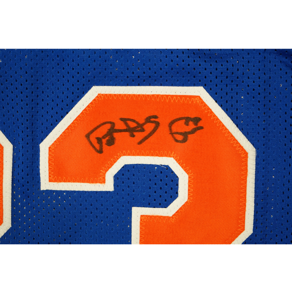 Patrick Ewing New York Knicks Autographed Inscribed ROY 86 Pro Style Blue Jersey (CX Auth) product image 2, provided for