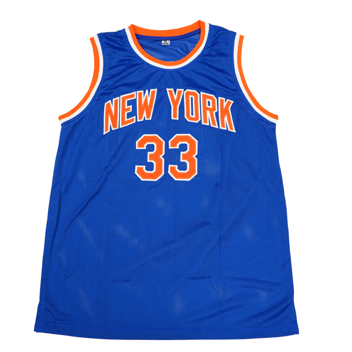 Patrick Ewing New York Knicks Autographed Inscribed ROY 86 Pro Style Blue Jersey (CX Auth) product image 4, provided for
