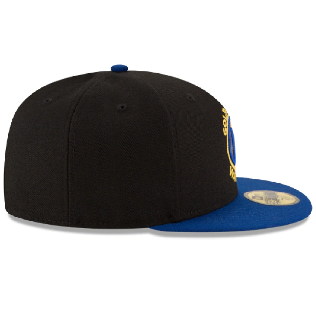 Golden State Warriors New Era 2Tone Otc Fitted Hat-Black/Blue product image 6, provided for visual reference and product