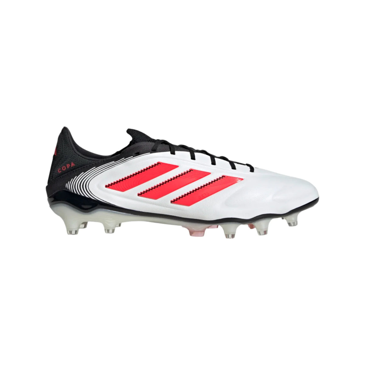 Adidas Copa Pure III Elite FG-White/Lucid Red/Black product image 1, provided for visual reference and product detail review