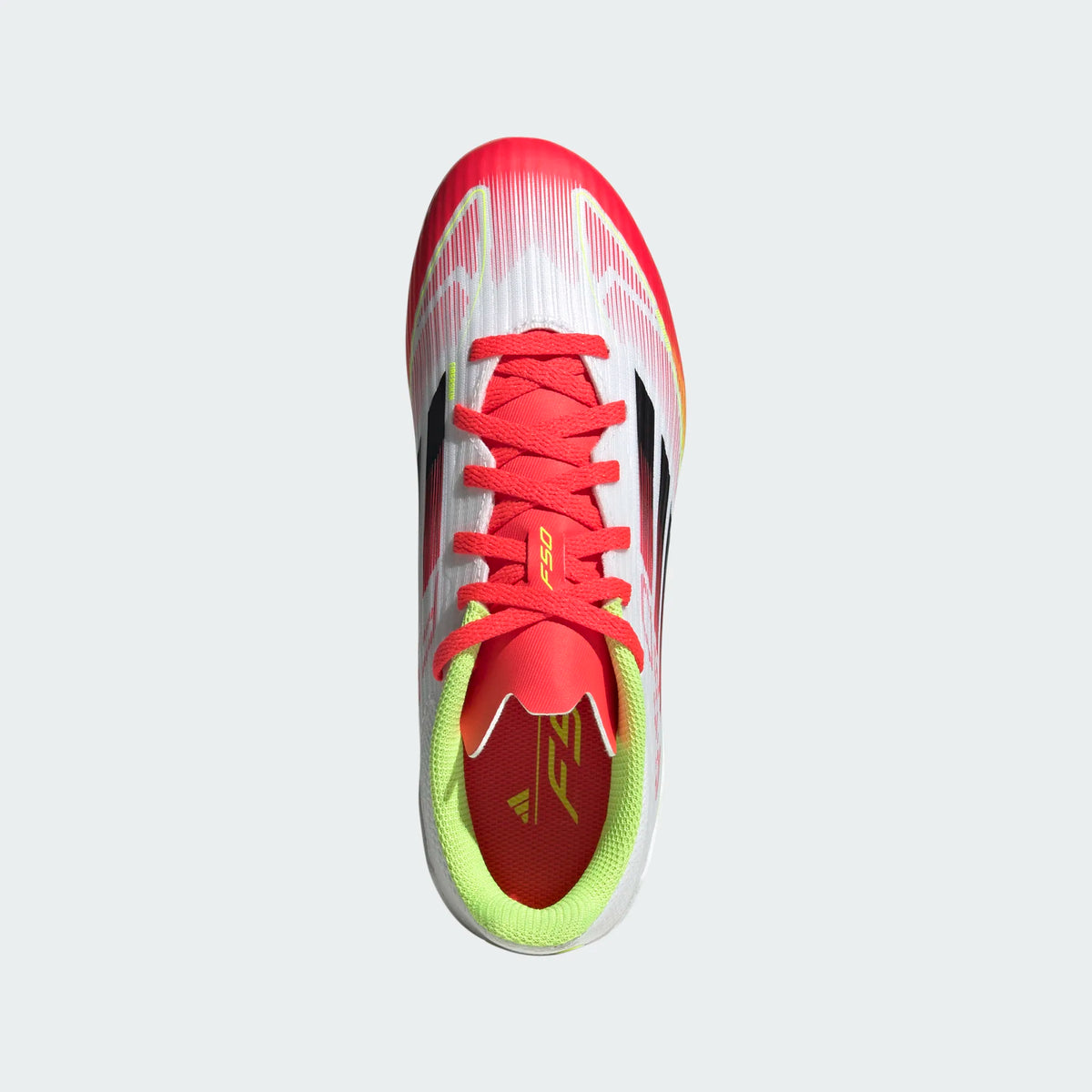 Adidas JR F50 League FG/MG-White/Black/Yellow product image 8, provided for visual reference and product detail review