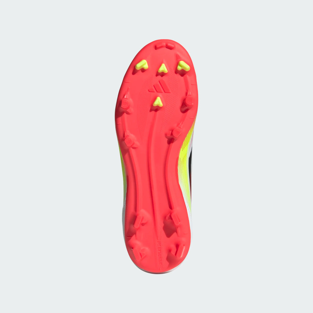 Adidas JR F50 League FG/MG-White/Black/Yellow product image 7, provided for visual reference and product detail review