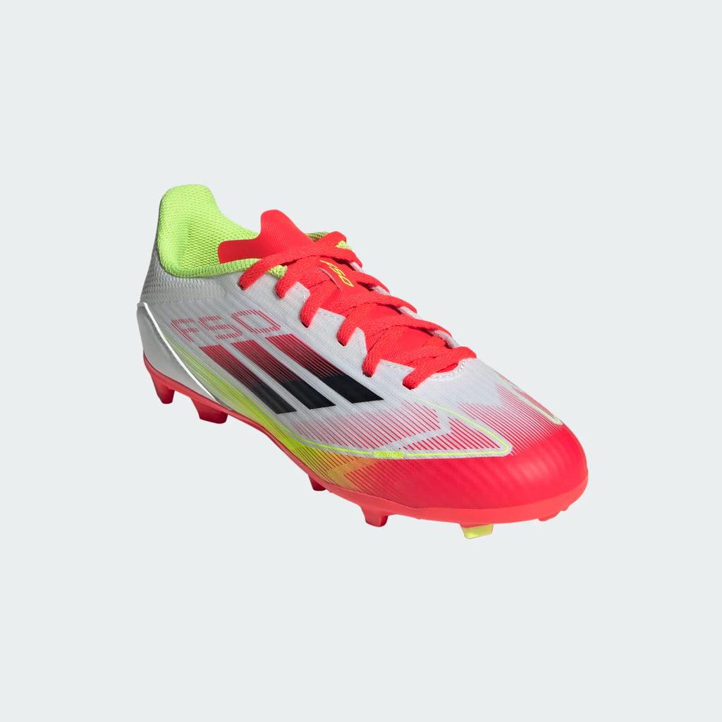 Adidas JR F50 League FG/MG-White/Black/Yellow product image 6, provided for visual reference and product detail review