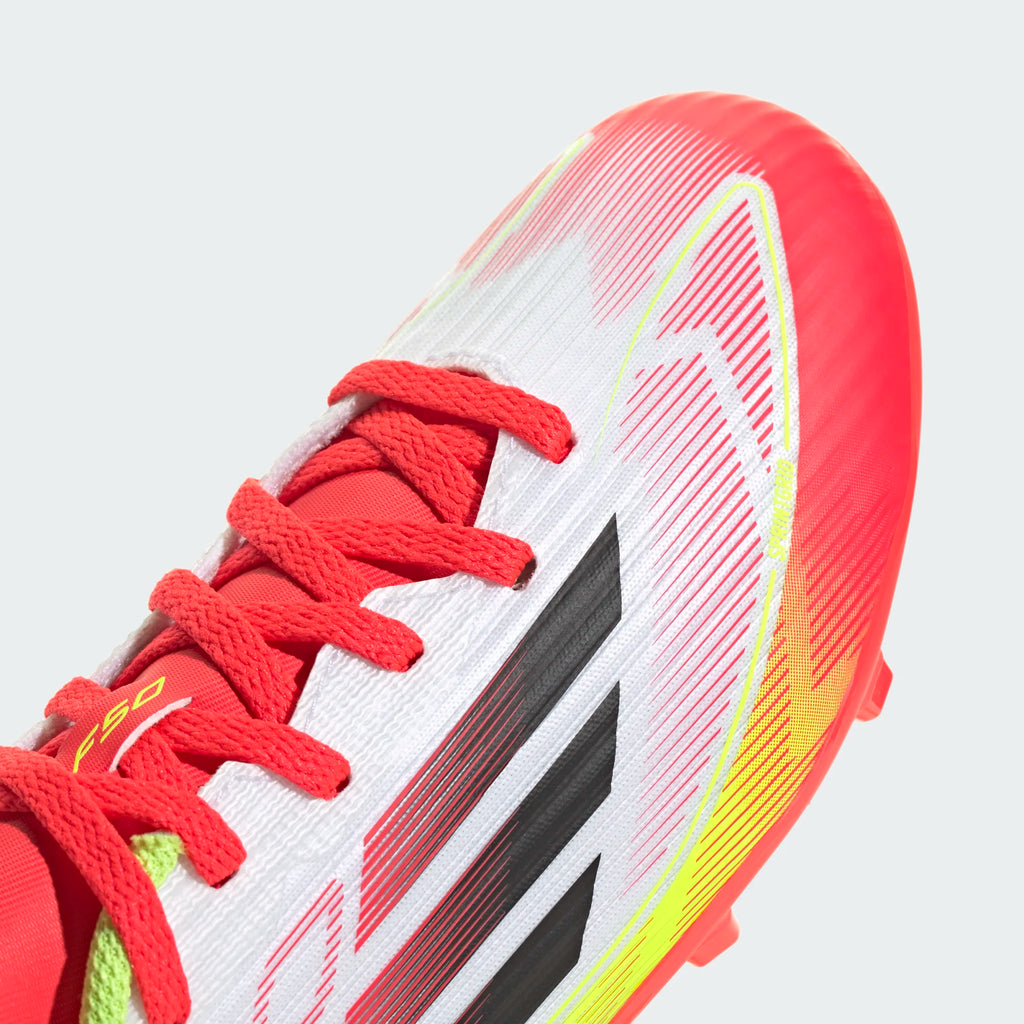 Adidas JR F50 League FG/MG-White/Black/Yellow product image 5, provided for visual reference and product detail review