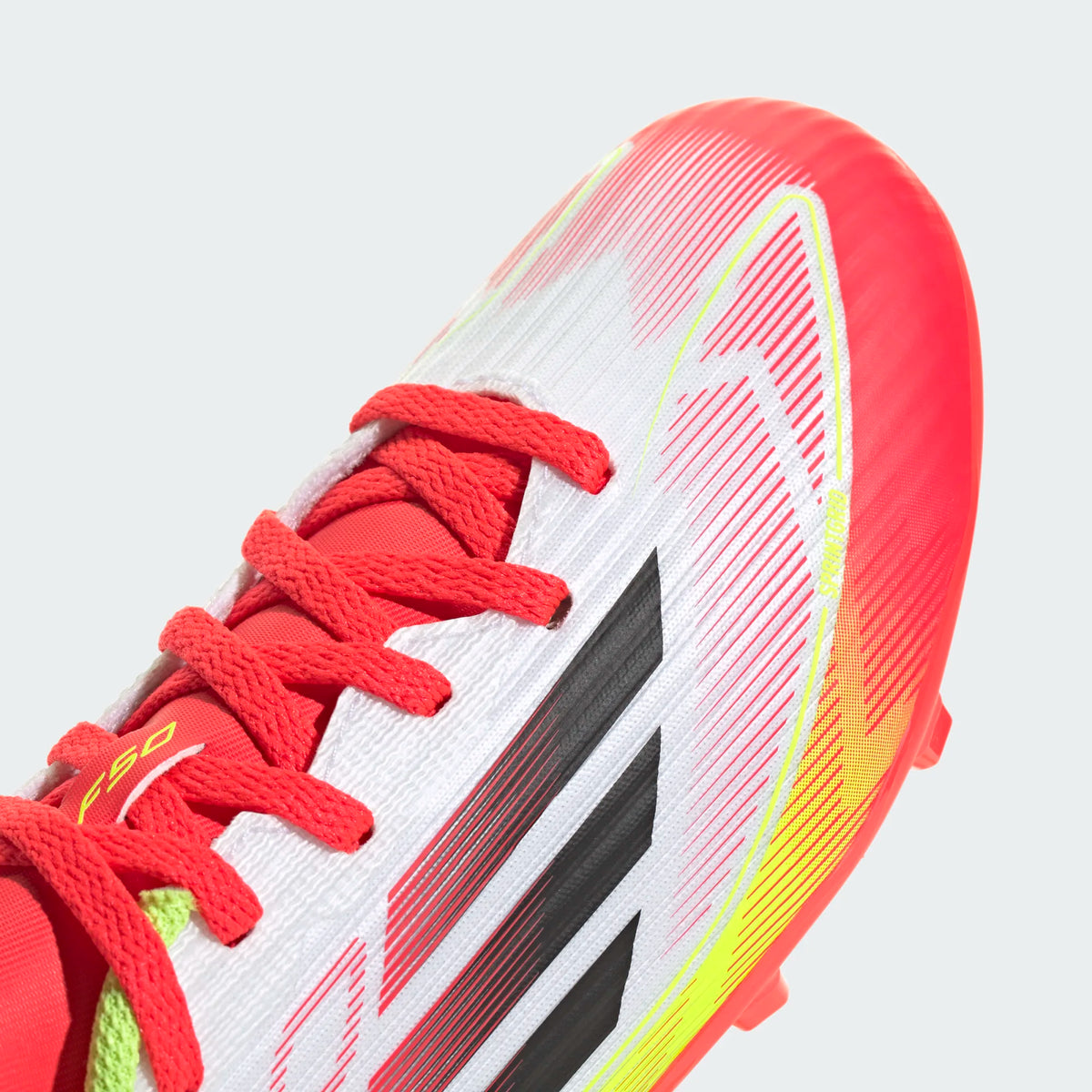 Adidas JR F50 League FG/MG-White/Black/Yellow product image 5, provided for visual reference and product detail review