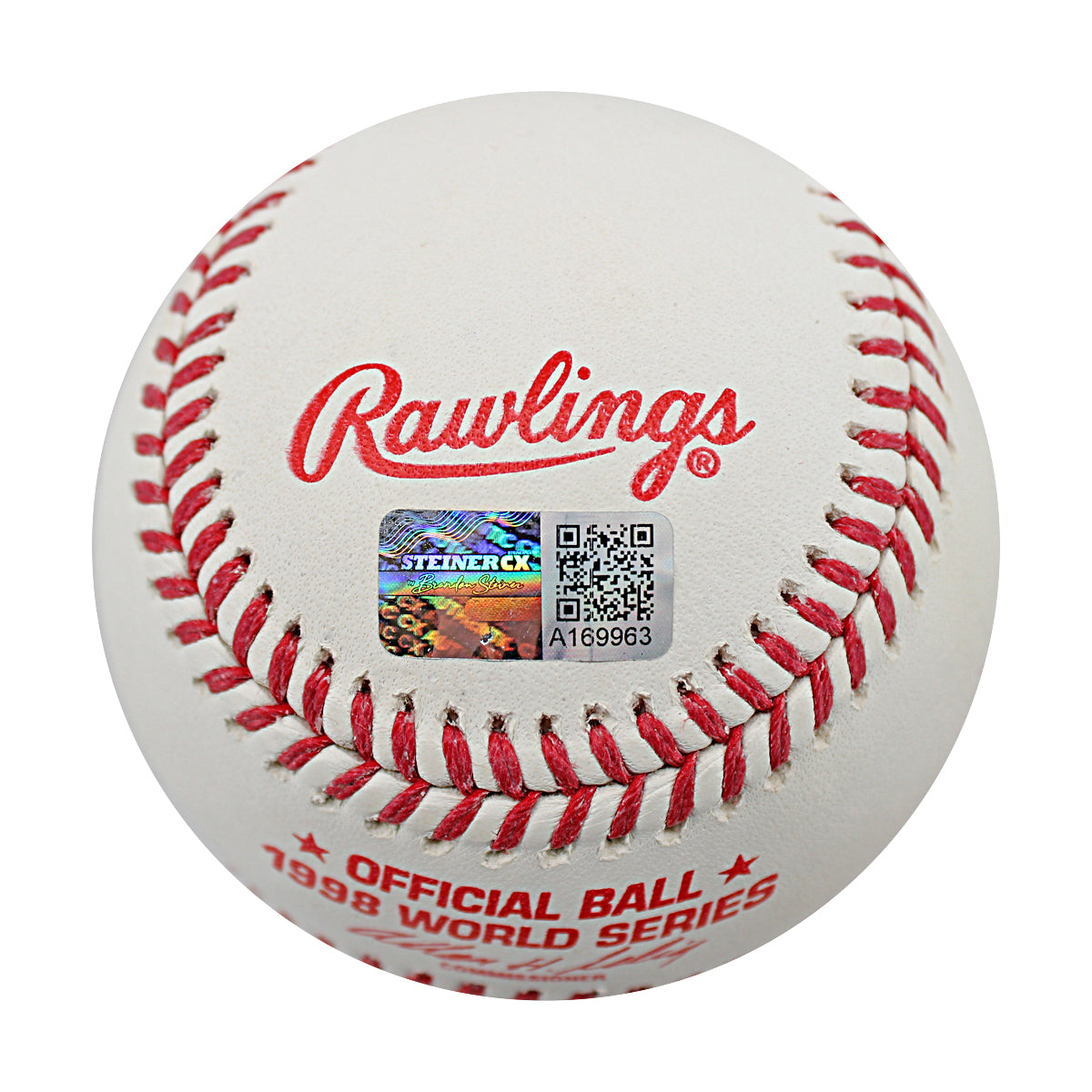 Mariano Rivera New York Yankees Autographed Inscribed 1998 World Series Logo Baseball (CX Auth) product image 2, provided