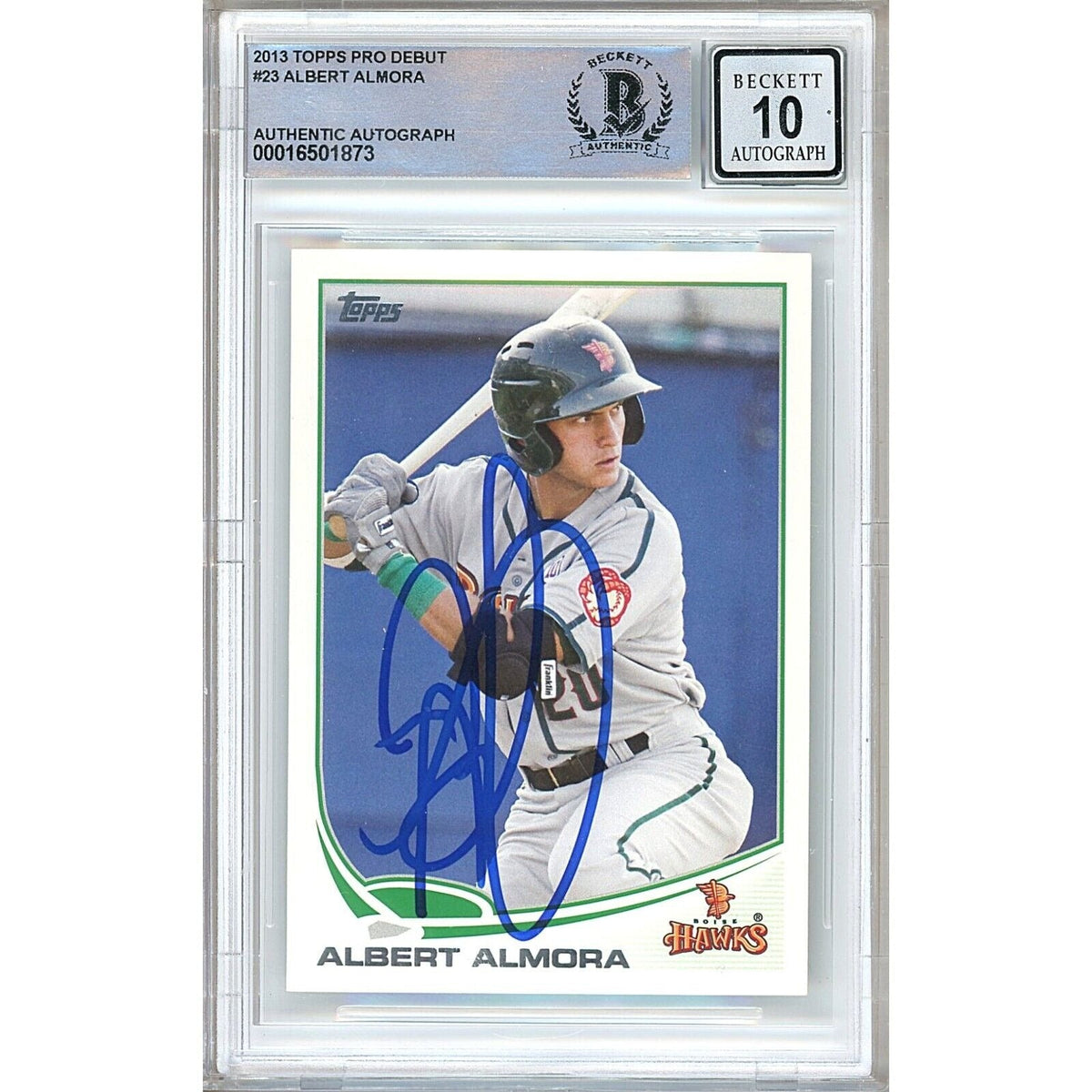 Albert Almora Signed 2013 Topps Pro Debut Rookie Card #23 BGS Auto 10 Graded Slab product image 1, provided for visual