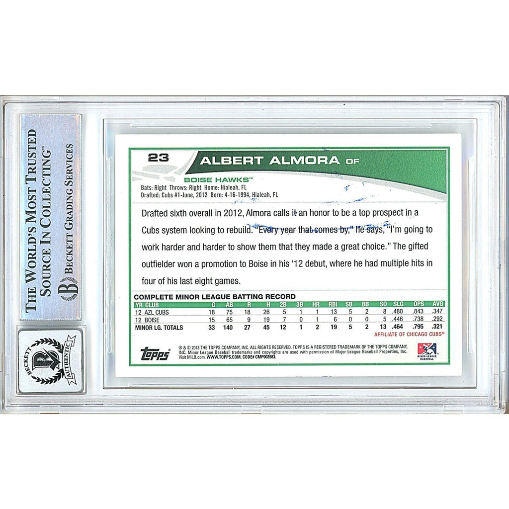 Albert Almora Signed 2013 Topps Pro Debut Rookie Card #23 BGS Auto 10 Graded Slab product image 2, provided for visual
