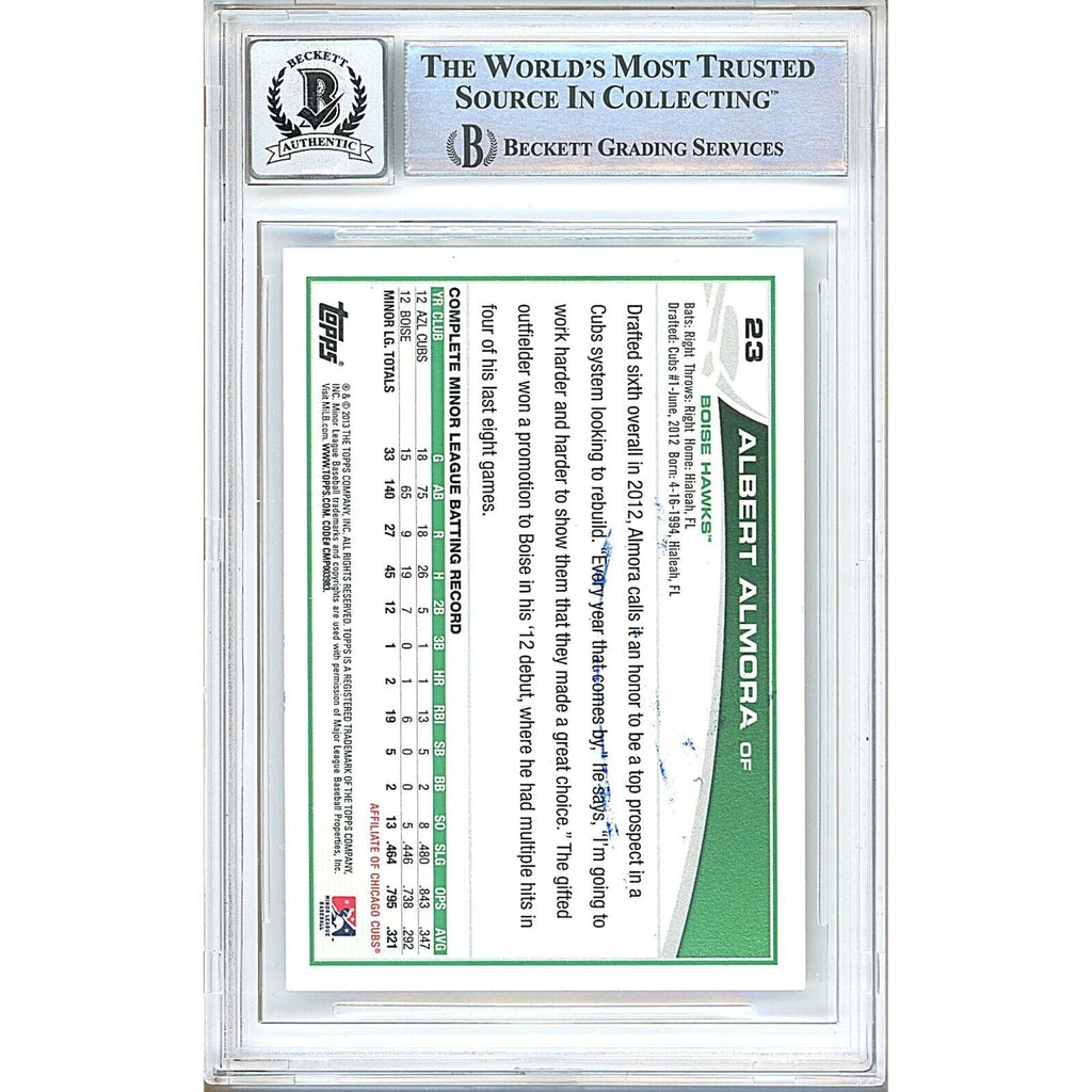 Albert Almora Signed 2013 Topps Pro Debut Rookie Card #23 BGS Auto 10 Graded Slab product image 3, provided for visual
