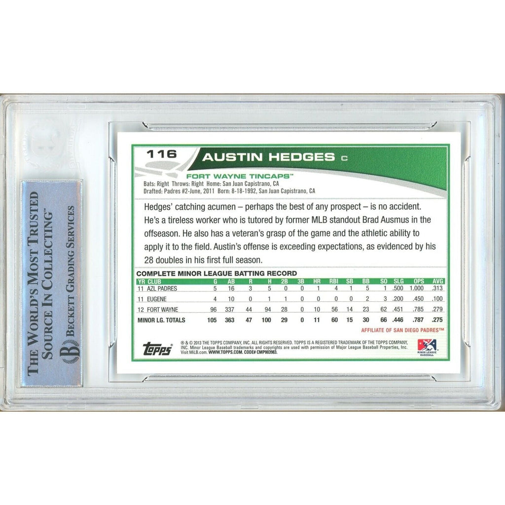 Austin Hedges Cleveland Guardians Signed 2013 Topps Pro Debut Card BAS Auth Auto Slab product image 2, provided for visual