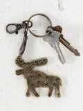 Texas Concho Key Clip Bag Charm - Moose
