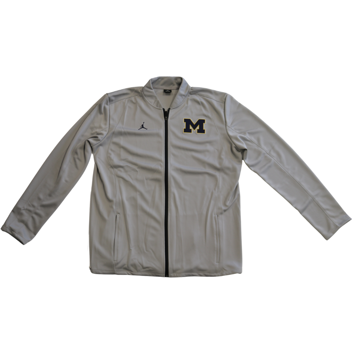 Nike Air Jordan Michigan Wolverines Blue Logo M Grey Zip-Up product image 1, provided for visual reference and product