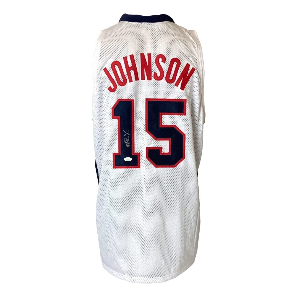 Magic Johnson Signed USA Jersey product image 1, provided for visual reference and product detail review