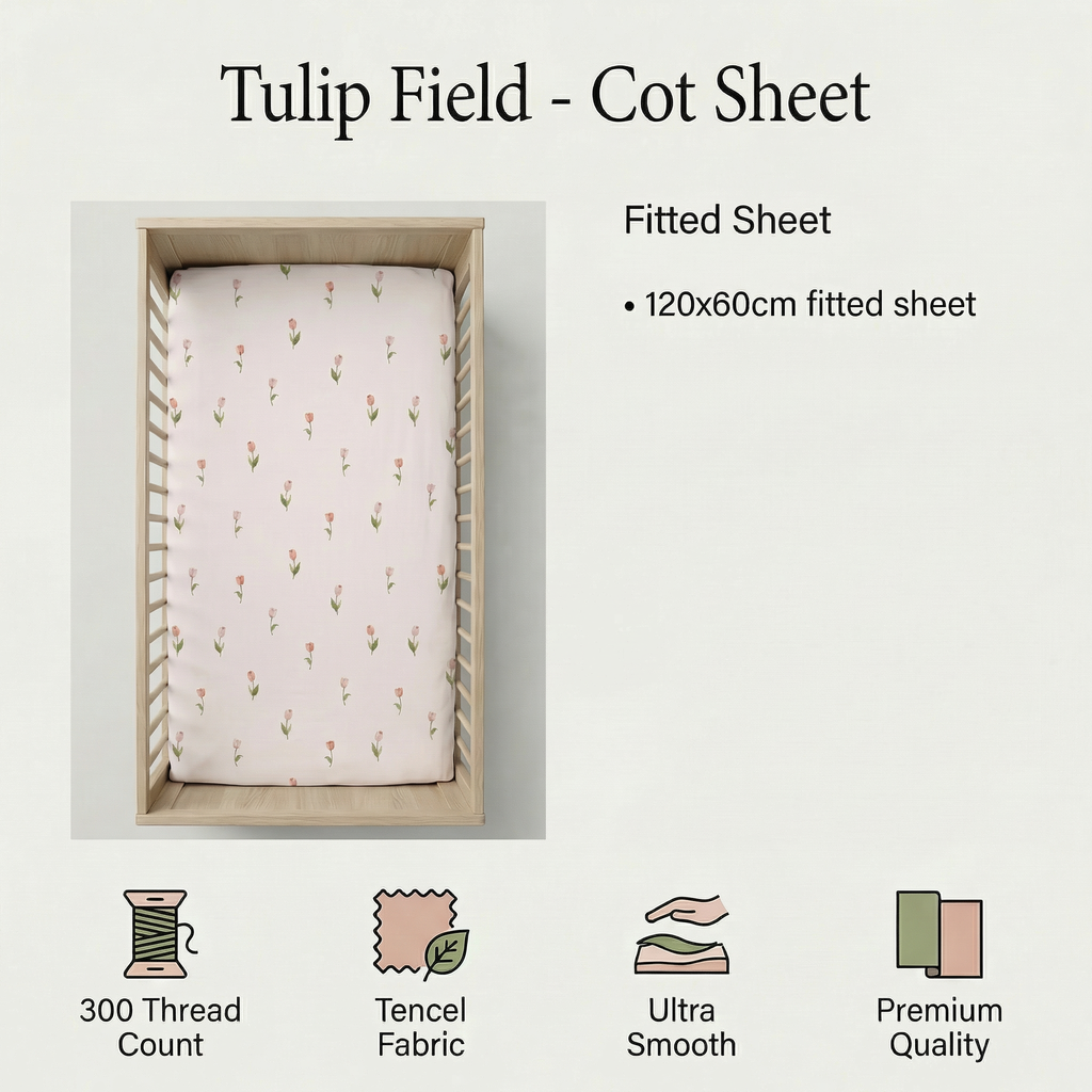 Tencel Waterproof Sheet - Tulip Field