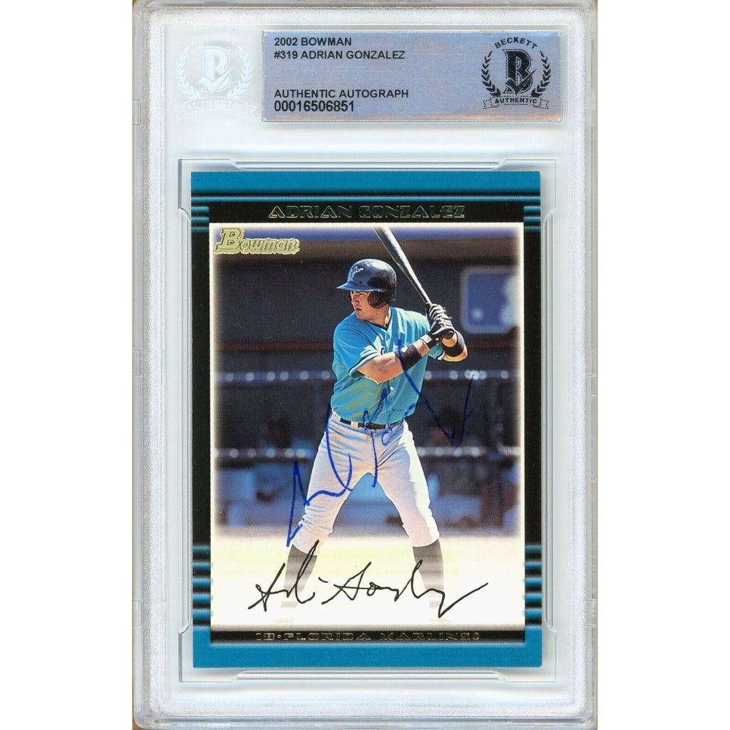 Adrian Gonzalez Miami Marlins Signed 2002 Bowman Card #319 BAS Auth Auto Slab product image 1, provided for visual reference