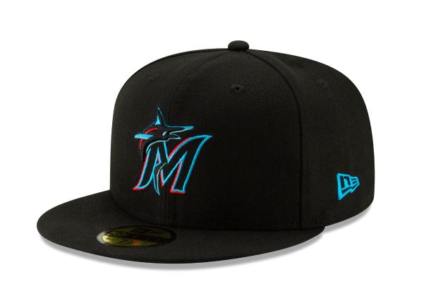 Miami Marlins New Era Home Authentic Collection 59Fifty Fitted-On-Field Collection-Black product image 2, provided for