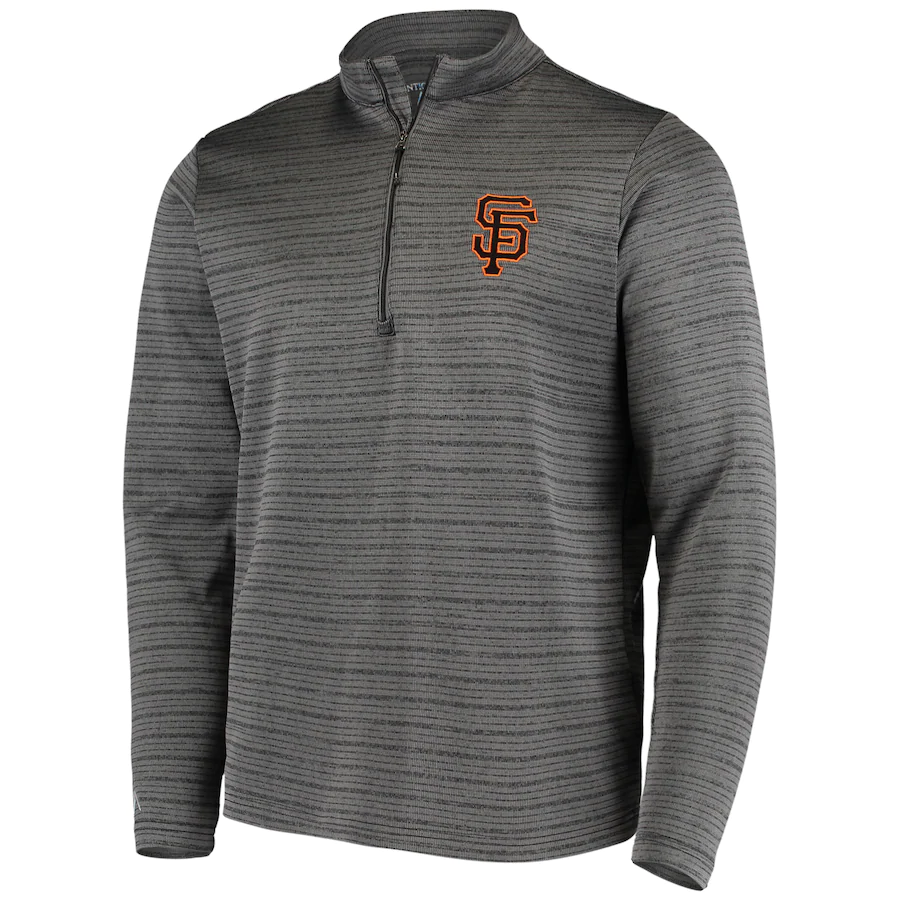 San Francisco Giants Antigua Frontier Quarter-Zip Pullover Jacket - Gray product image 1, provided for visual reference and
