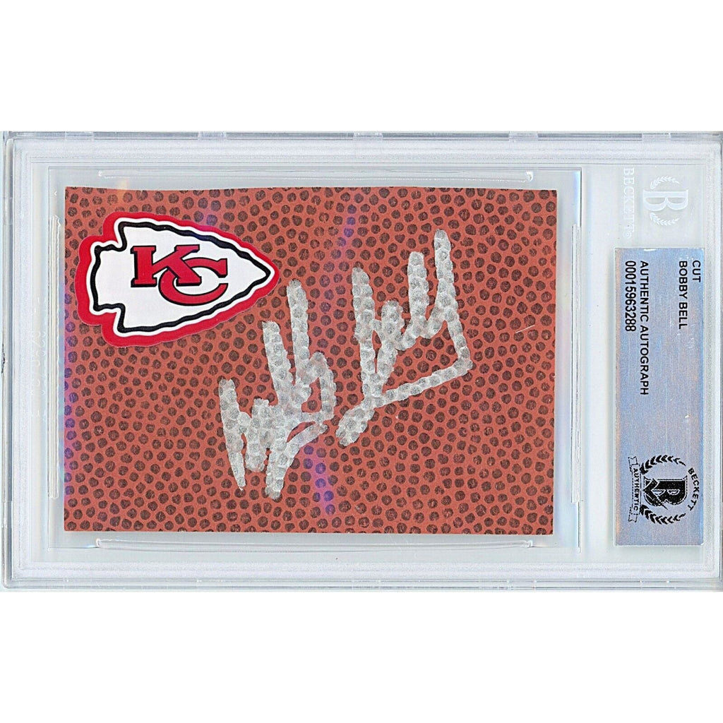 Bobby Bell Kansas City Chiefs Signed Football Cut Beckett Authentic Auto Slab product image 1, provided for visual reference