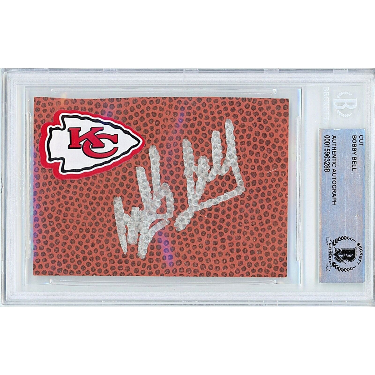 Bobby Bell Kansas City Chiefs Signed Football Cut Beckett Authentic Auto Slab product image 1, provided for visual reference