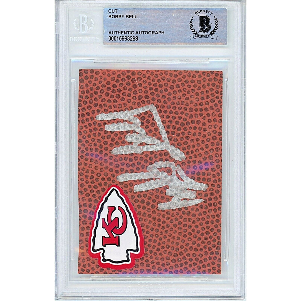 Bobby Bell Kansas City Chiefs Signed Football Cut Beckett Authentic Auto Slab product image 2, provided for visual reference
