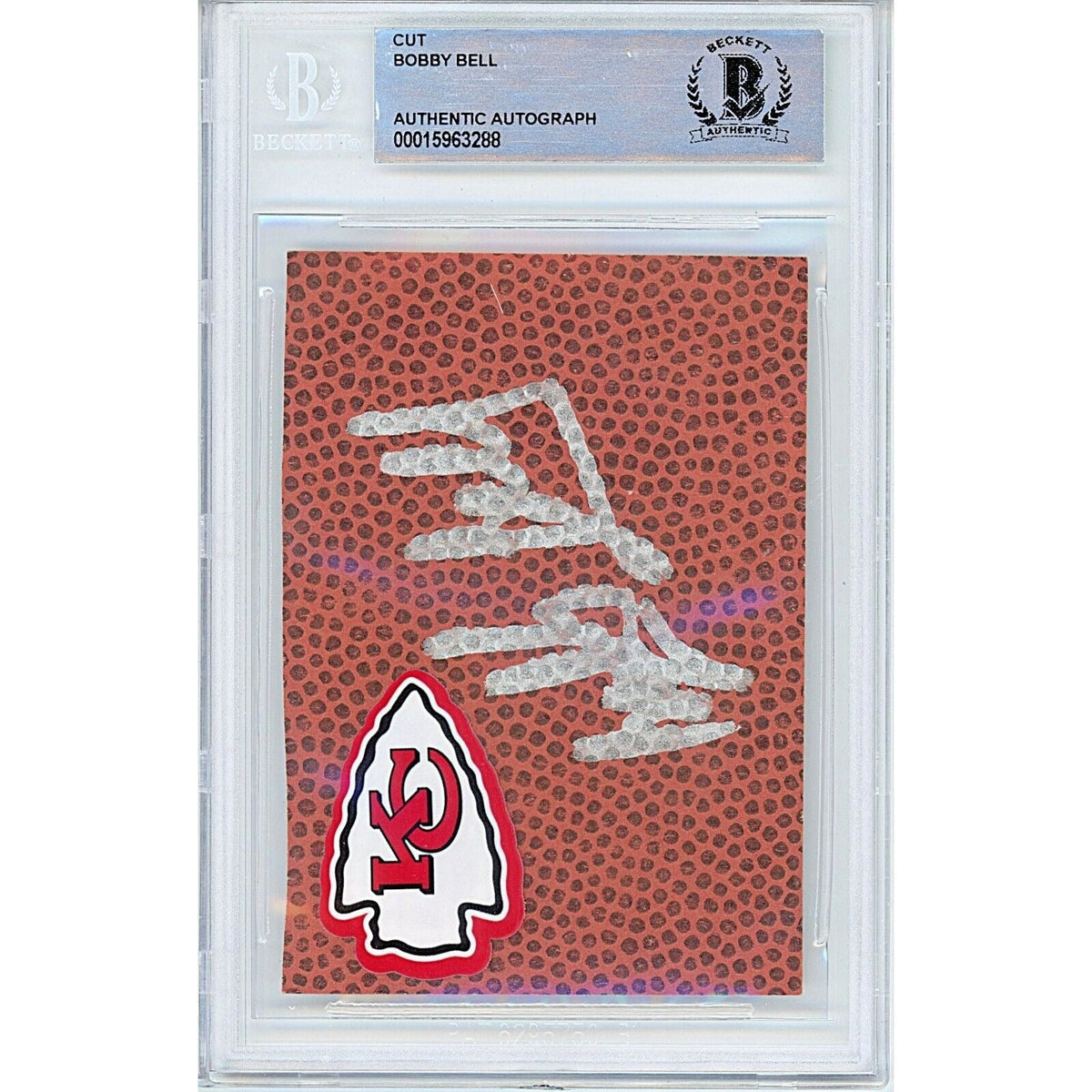 Bobby Bell Kansas City Chiefs Signed Football Cut Beckett Authentic Auto Slab product image 2, provided for visual reference