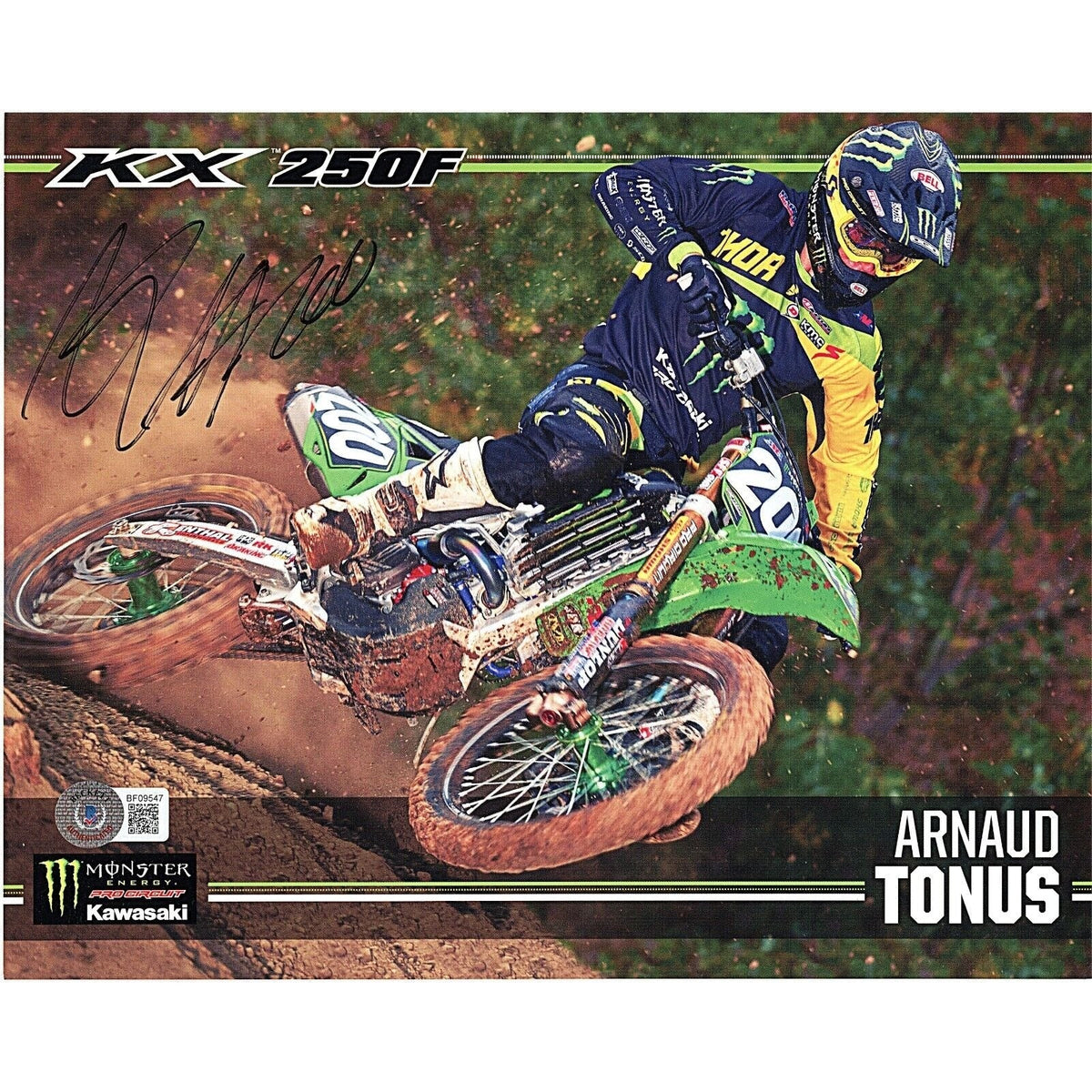 Arnaud Tonus Supercross Signed MotoX 8x10 Photo Beckett Authentic Autograph product image 1, provided for visual reference