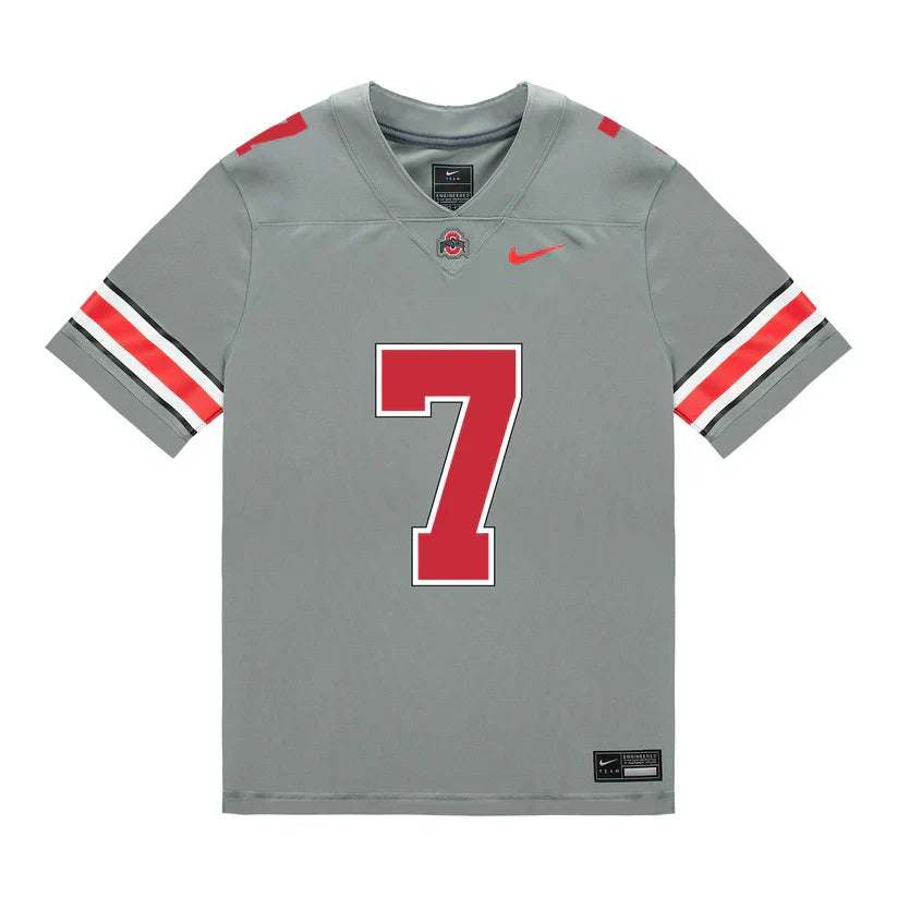 Jermaine Mathews Jr. Ohio State Buckeyes Jersey – Grey product image 2