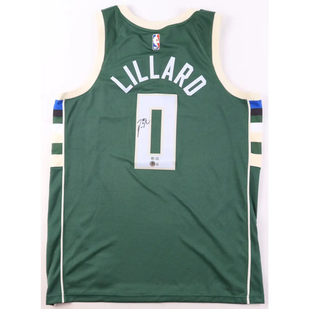 Damian Lillard Signed Milwaukee Bucks Jersey product image 1, provided for visual reference and product detail review