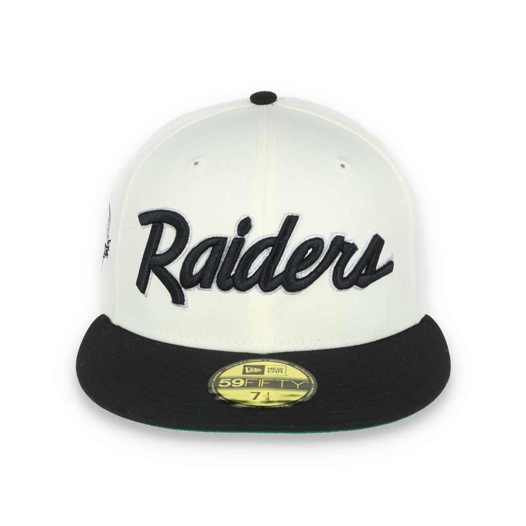 Las Vegas Raiders Script 50th Anniversary Side Patch New Era 59Fifty Fitted-Chrome/Black product image 2, provided for