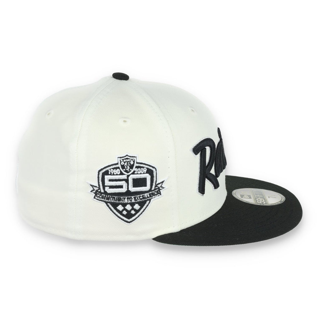 Las Vegas Raiders Script 50th Anniversary Side Patch New Era 59Fifty Fitted-Chrome/Black product image 6, provided for