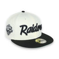 Las Vegas Raiders Script 50th Anniversary Side Patch New Era 59Fifty Fitted-Chrome/Black product image 1, provided for