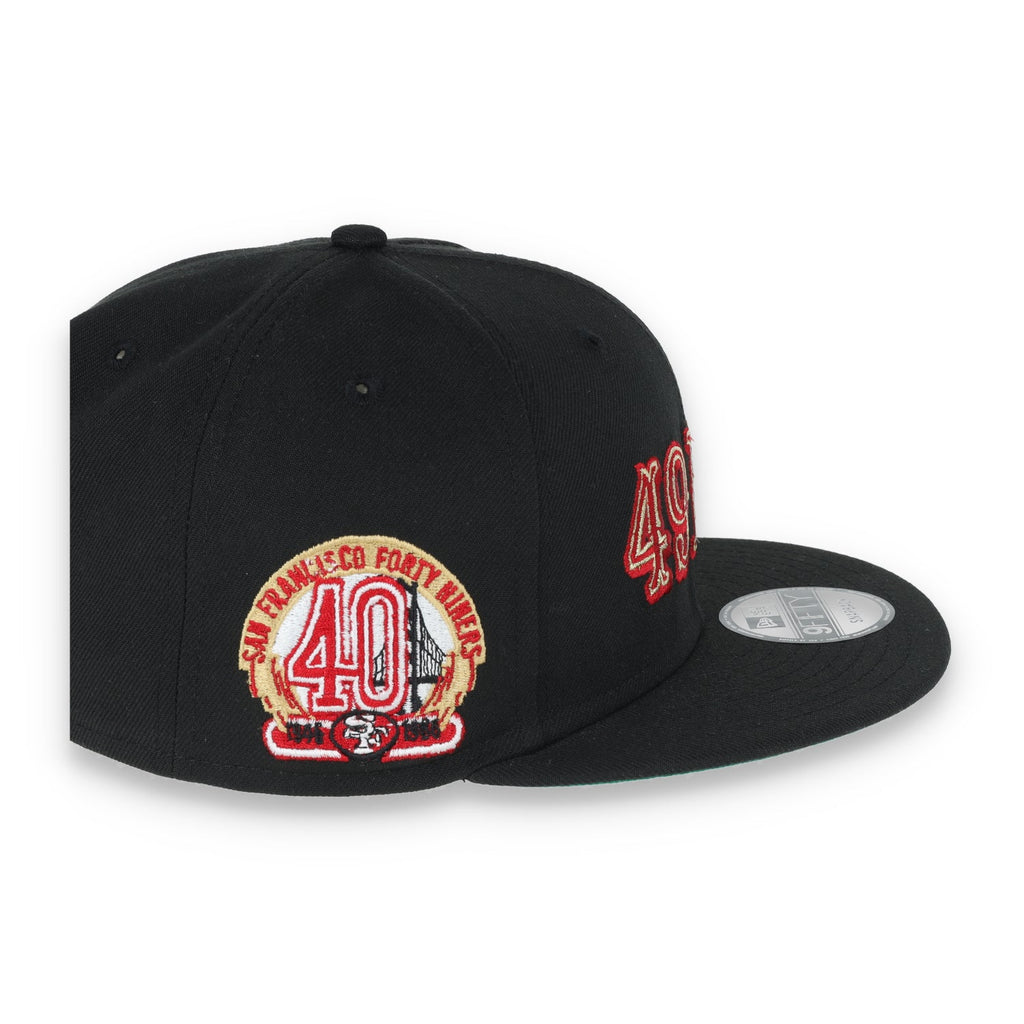 SAN FRANCISCO 49ERS 40TH ANNIVERSARY SIDE PATCH NEW ERA 9FIFTY Snapback-BLACK product image 6, provided for visual reference