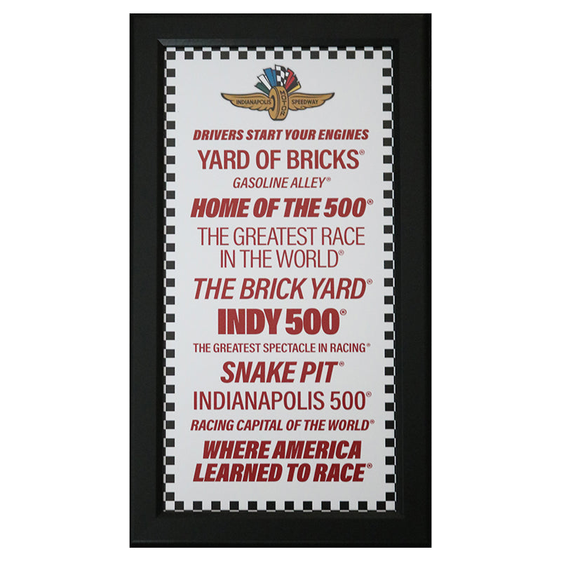 Indianapolis Motor Speedway Framed "Subway Sign" Wall Art product image 1, provided for visual reference and product detail