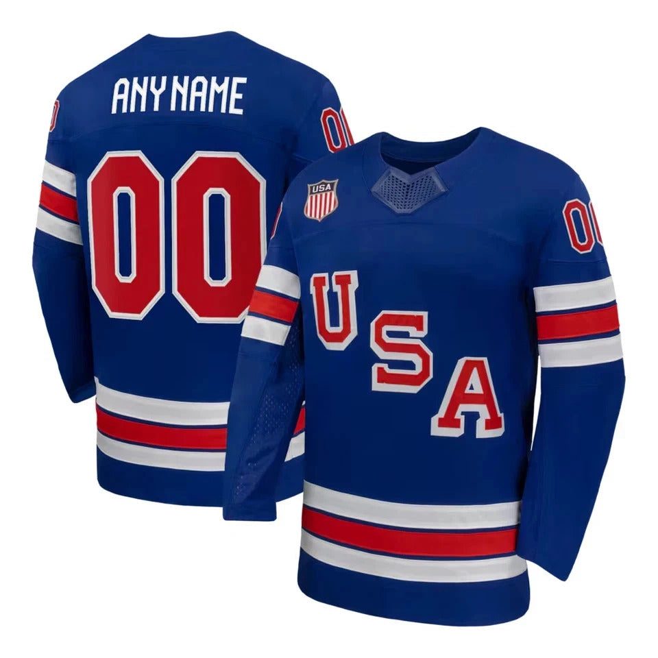 Custom USA 2026 Olympic Away Jersey - Blue product image 1