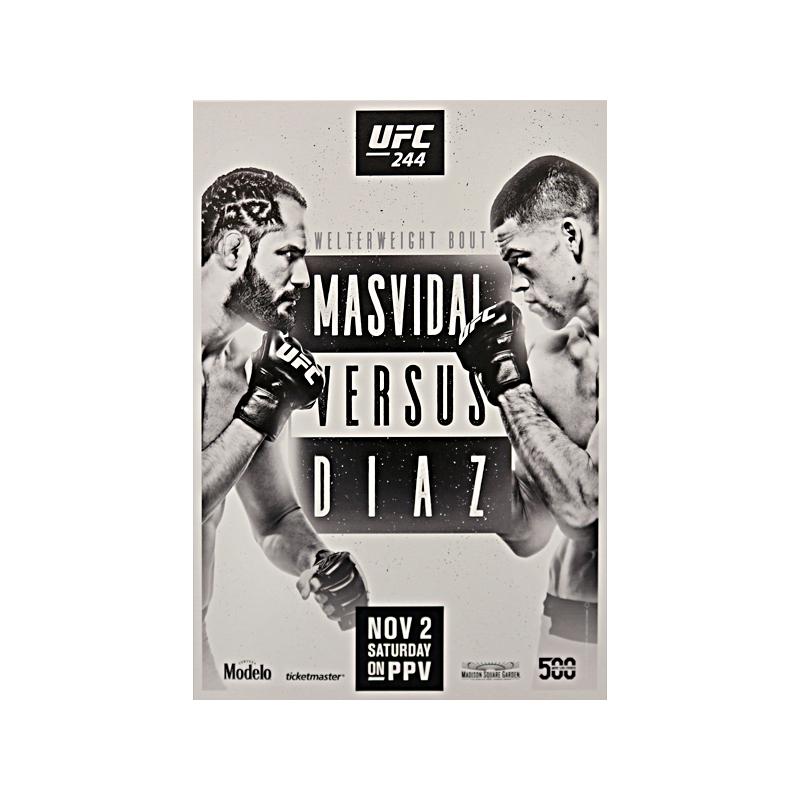 UFC 244: Masvidal vs Diaz Replica Event Poster on 18"x26" Stretched Canvas product image 1, provided for visual reference