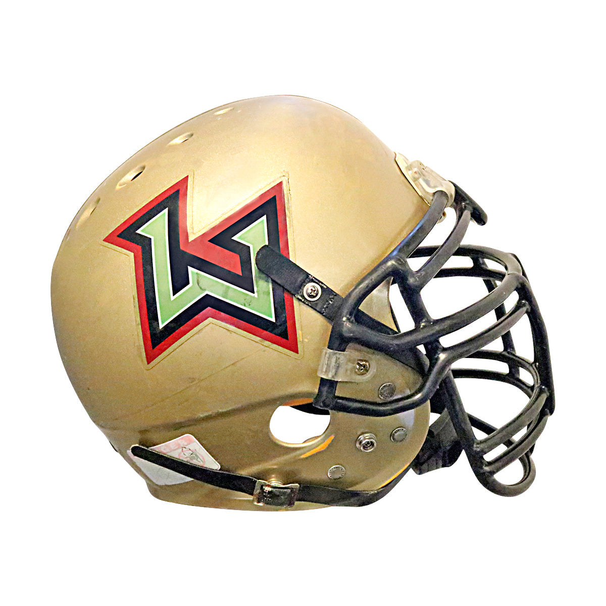Carl Simpson Las Vegas Outlaws 2001 XFL Game Used Helmet product image 1, provided for visual reference and product detail